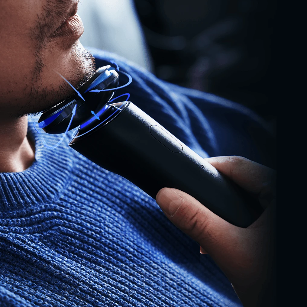 Xiaomi Electric Shaver S700 6 Persona afeitándose, ilustración.